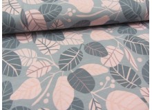 Jersey Blätter rosa grau